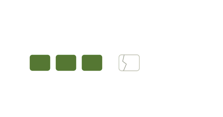 A row of maintained WordPress site blocks, with one left neglected and cracked