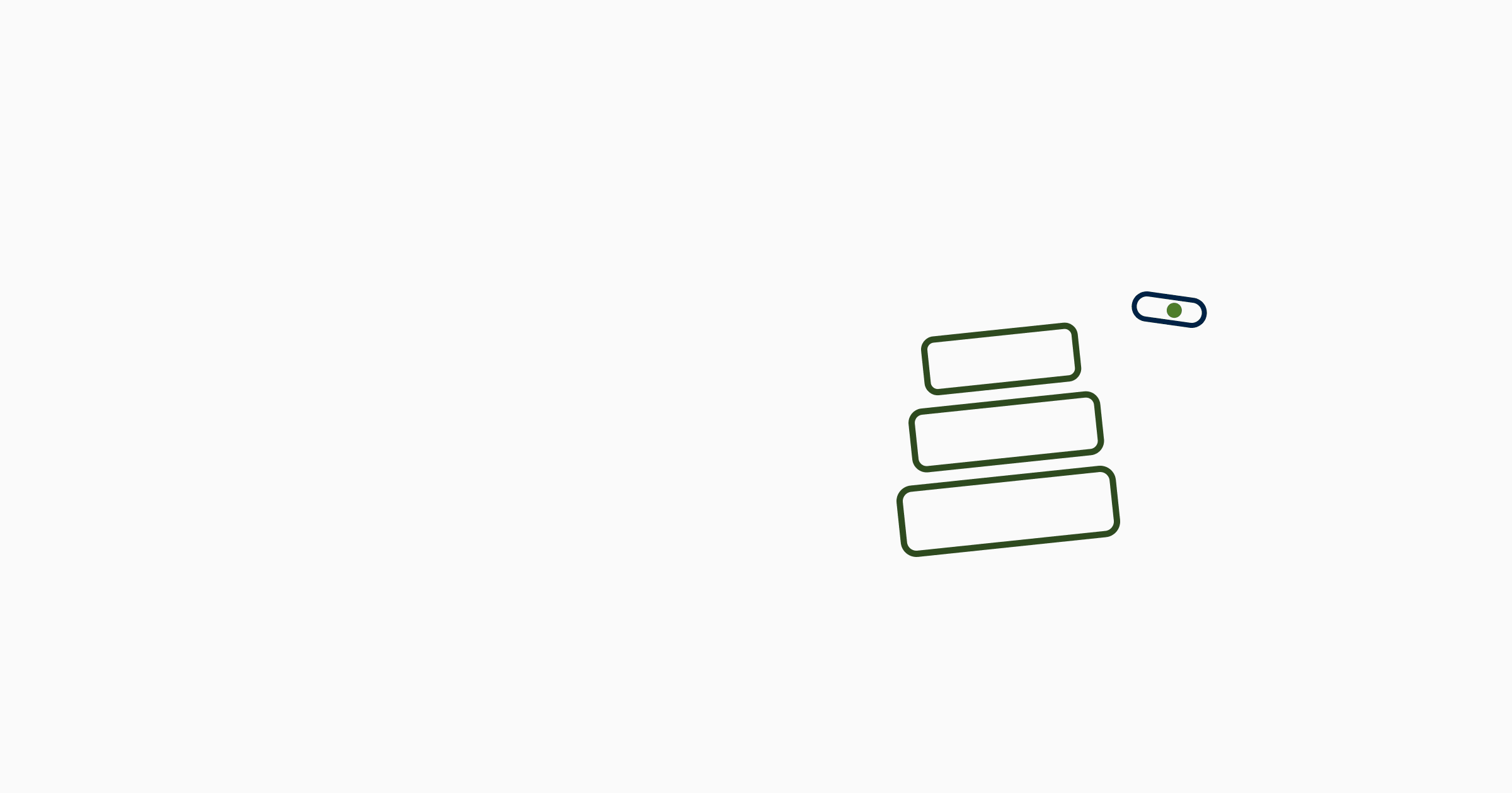 A slightly off-balance stack with a spirit-level bubble, signalling something needs attention
